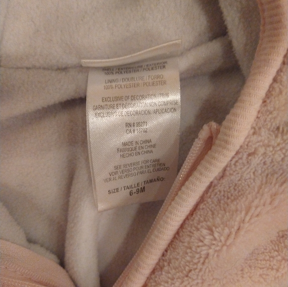 6-9m Absorba light one piece jacket or very thick pyjamas bunting suit - Picture 3 of 5